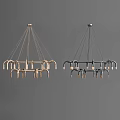 Modern Gold and Black Chandeliers Contemporary Design with Hanging Arms for Interior Decoration