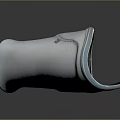3D Rendered Metal Curved Mechanical Component With Holes And Connection Points