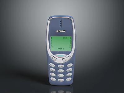 RELBA Blue Handheld PDA Device With Screen Display And Keypad Buttons 3d model