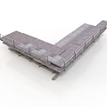Industrial Metal Platform Equipment With L shaped Structure Anti slip Surface And Railings