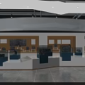 Contemporary Museum Exhibition Hall With Circular Columns Glass Display Cases And Artifacts
