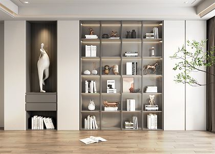 Modern bookcase 3d model