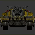 Futuristic Yellow And Blue Armored Tank With Advanced Turret And Track Details