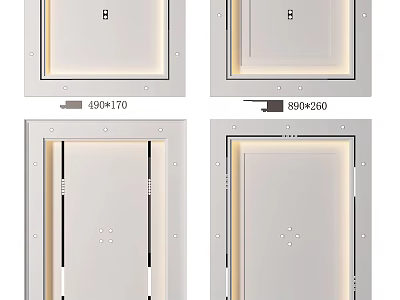 Modern Ceiling Design With Different Size Options And Recessed Lighting Features 3d model