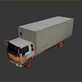 White Box Truck Exterior With Orange Front Design For Cargo Delivery