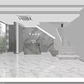 Modern Hair Salon Interior With Round Ceiling Light Marble Floors Salon Chairs And Mirrors