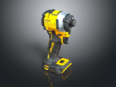 DEWALT Cordless Impact Wrench With Yellow Black Design And Ergonomic Handle 3d model