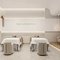 Luxury SPA Sauna Room Interior With Treatment Beds And Chairs