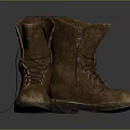 Brown Leather Work Boots With Lace Up Design And Vintage Style