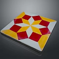 Decorative Colorful Geometric Ceramic Tile With Red Yellow White Star Pattern Design