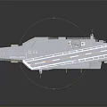 Advanced Naval Aircraft Carrier With Extended Flight Deck And Command Tower Structure