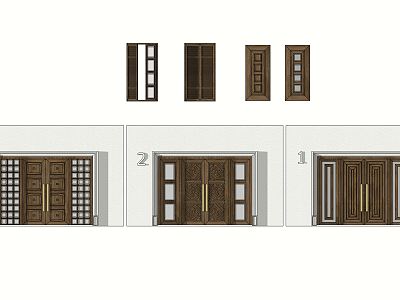 Modern gate villa exterior and interior door and window combination model