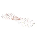 Abstract Flowing Particle Formation With Red And White Dots On White Background