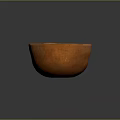 Orange Handcrafted Ceramic Bowl With Textured Surface For Dining Kitchen Tableware Set 3d model