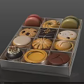 Assorted Dessert Box With Macarons Cookies Cupcakes And Chocolate Treats