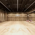 Modern Shopping Mall Store Interior With Wooden Floor Mirror Walls BEAT Signage And Modern Lighting