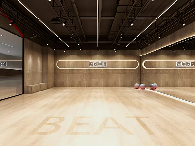 Modern Shopping Mall Store Interior With Wooden Floor Mirror Walls BEAT Signage And Modern Lighting 3d model