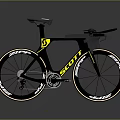 Black Scott Racing Bicycle With Streamlined Frame Yellow Logo And Modern Design 3d model