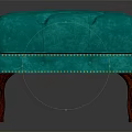 Elegant Teal Tufted Ottoman Furniture With Soft Upholstered Surface And Sturdy Wooden Legs