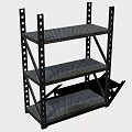 Modern shelf metal shelf 3d model
