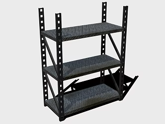 Modern shelf metal shelf 3d model