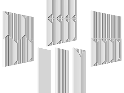 Modern Minimalist Decorative Wall Panels With Geometric Patterns And Linear Designs 3d model