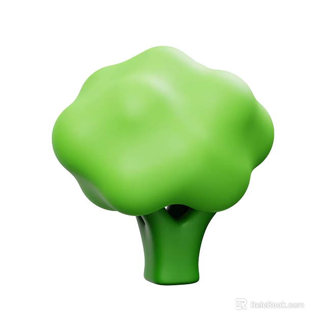 Fresh and Vibrant Green Broccoli Vegetable with Healthy Nutrients and 3D Model Features 3d model 