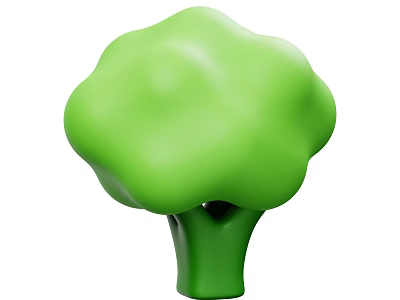 Fresh and Vibrant Green Broccoli Vegetable with Healthy Nutrients and 3D Model Features 3d model