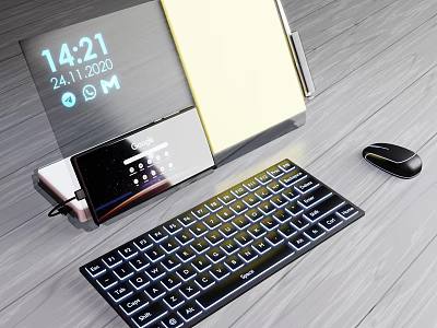Keyboard mobile phone monitor stand 3d model