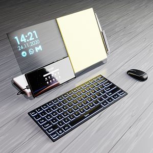 Keyboard mobile phone monitor stand 3d model