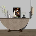 Modern End View Table Entrance Cabinet 3d model
