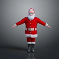 Santa Claus In Red Costume With White Beard Standing On Gray Background