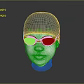 Blue Swim Goggles and Black Swim Cap on White Mannequin Head for Swimming
