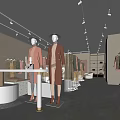 Stylish Fashion Store Interior With Mannequins Clothing Racks And Trendy Apparel Displays