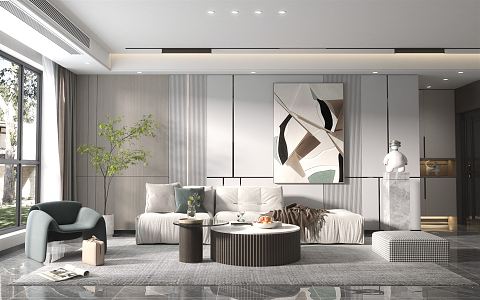 modern living room 3d model