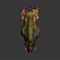 Mythical Boar Game Character With Floral Mane Mushroom Details And Vibrant Colors