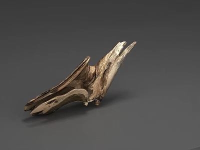 Abstract Wooden Sculpture Carving With Natural Organic Form And Textured Surface 3d model