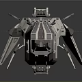 Futuristic Cosmic Spaceship With Detailed Armored Hull And Advanced Thruster Design