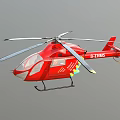 Sleek Red Helicopter B731MS with Rotor Blades and Aerial Vehicle Design