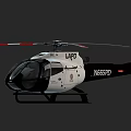 White and Black Helicopter with Red and White Striped Rotors and Tail Number N952DP