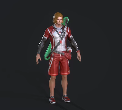 Modern man hipster game character anime character cartoon game character 3d model