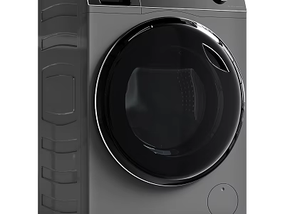 Modern Sleek Black Washing Machine With Round Door And Control Panel 3d model