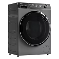 Modern Sleek Black Washing Machine With Round Door And Control Panel 3d model