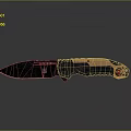 Tactical Folding Knife With Black Textured Blade And Orange Grid Grip Handle