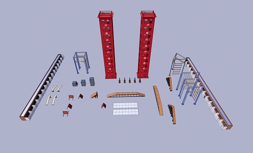 Fire fighting training equipment 3d model