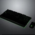 Ergonomic Gaming Keyboard and Mouse Combo with Green RGB Backlight and Sleek Design