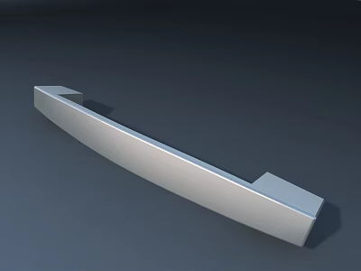 Modern Sleek Metal Door Handle With Curved Design For Home Furniture 3d model