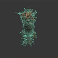 Monstrous Creature With Fiery Lava Texture Spiked Tentacles And Dark Red Form