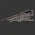 Industrial Mechanical Equipment 3D Model With Metal Structure And Parallel Bars