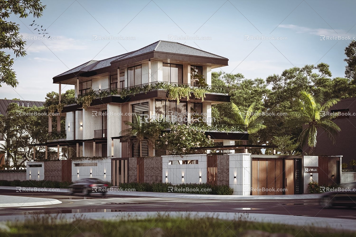 Modern Townhouse Villa Exterior 3d model